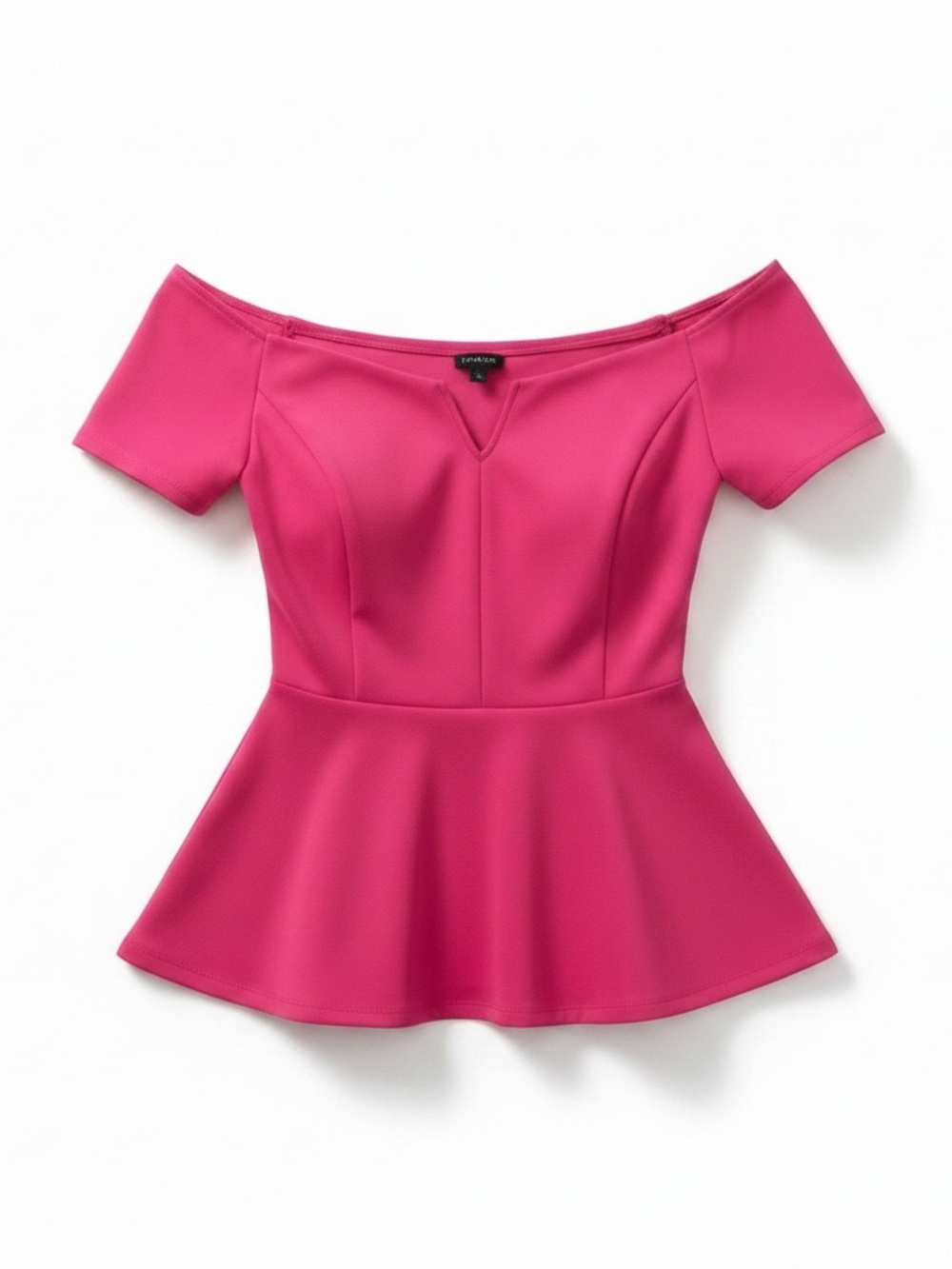 Torrid Neon Pink Off-the-Shoulder Scuba Peplum Top - Size 1
